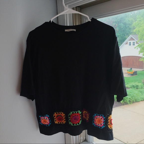 Zara Tops - Zara Black Crochet Top